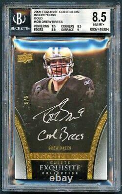 Drew Brees 2009 Upper Deck Exquisite Cool Brees Inscription Auto #5/5 Rare