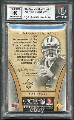 Drew Brees 2009 Upper Deck Exquisite Cool Brees Inscription Auto #5/5 Rare