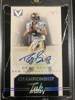 Drew Brees 2017 Vertex Championship Ink ONYX Black Autograph #1/1 One Of One