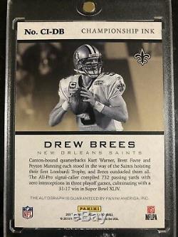 Drew Brees 2017 Vertex Championship Ink ONYX Black Autograph #1/1 One Of One