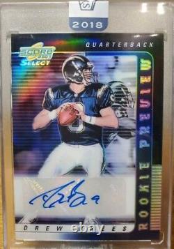 Drew Brees 2018 Honors 2001 Score Select Rookie Preview Tribute Auto Prizm /25