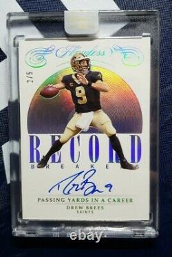 Drew Brees 2020 Update 2019 Flawless Record Breakers Autograph Passing Yards #/5