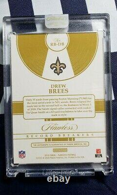 Drew Brees 2020 Update 2019 Flawless Record Breakers Autograph Passing Yards #/5