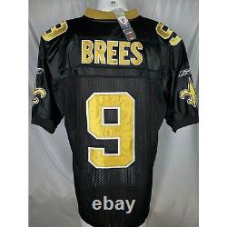 Drew Brees #9 New Orleans Saints On Field Black Jersey with Patch Men's XXL 54 NWT