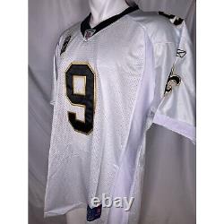 Drew Brees #9 New Orleans Saints On Field White Jersey with Patch Men's L 50 NWT