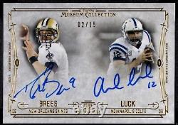 Drew Brees/Andrew Luck 2014 Topps Museum Collection Dual Signature/15-SGC 10/8.5