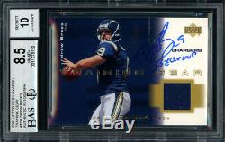Drew Brees Autographed 2001 UD Jersey RC Auto 10 Card 8.5 Beckett 11078129