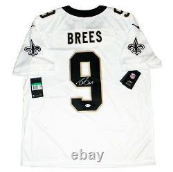 Drew Brees Autographed New Orleans Saints #9 White Nike Limited Jersey Beckett