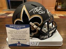 Drew Brees Autographed New Orleans Saints AMP Mini Helmet Beckett & GTSM