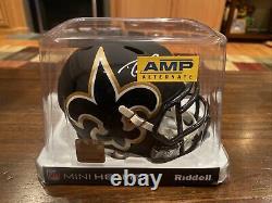 Drew Brees Autographed New Orleans Saints AMP Mini Helmet Beckett & GTSM