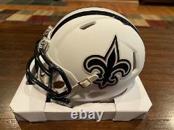 Drew Brees Autographed New Orleans Saints Flat White Mini Helmet Beckett & GTSM