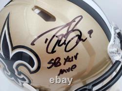 Drew Brees Autographed New Orleans Saints Gold Full Size Authentic Speed Helmet
