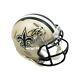 Drew Brees Autographed New Orleans Saints Speed Mini Football Helmet Bas Coa