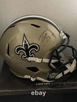 Drew Brees Autographed New Orleans Saints Speed Replica Full Size Helmet WithBAS