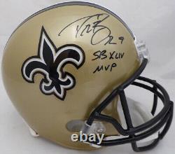 Drew Brees Autographed Saints Full Size Helmet Sb XLIV Mvp Beckett 135082