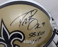 Drew Brees Autographed Saints Full Size Helmet Sb XLIV Mvp Beckett 135082