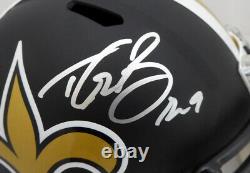 Drew Brees Autographed Saints Matte Black Full Size Speed Helmet Beckett 149105