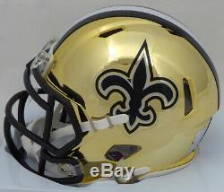 Drew Brees Autographed Signed Saints Chrome Speed Mini Helmet Beckett 144951