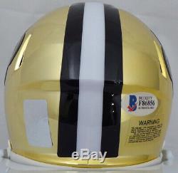Drew Brees Autographed Signed Saints Chrome Speed Mini Helmet Beckett 144951