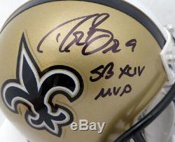 Drew Brees Autographed Signed Saints Mini Helmet Sb XLIV Mvp Beckett 145331