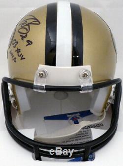 Drew Brees Autographed Signed Saints Mini Helmet Sb XLIV Mvp Beckett 145331