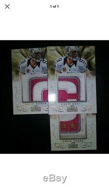 Drew Brees CAPTAIN PATCH LOT 2013 National Treasures #2/4, 3/4, 4/4 SAINTS