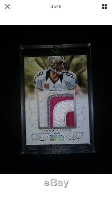 Drew Brees CAPTAIN PATCH LOT 2013 National Treasures #2/4, 3/4, 4/4 SAINTS