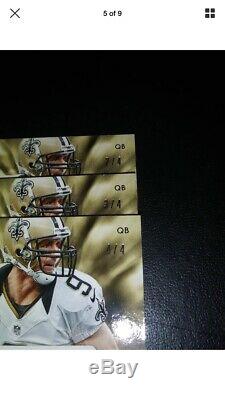 Drew Brees CAPTAIN PATCH LOT 2013 National Treasures #2/4, 3/4, 4/4 SAINTS