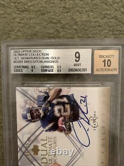 Drew Brees/LaDanian Tomlinson 2003 UD Ultimate Collection Dual Gold Auto 9/25
