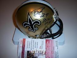 Drew Brees New Orleans Saints, Sbxlii Mvp Jsa/coa Signed Mini Helmet