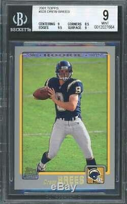 Drew Brees Rookie Card 2001 Topps #328 New Orleans Saints BGS 9 (9 8.5 9.5 9)