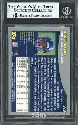 Drew Brees Rookie Card 2001 Topps #328 New Orleans Saints BGS 9 (9 8.5 9.5 9)