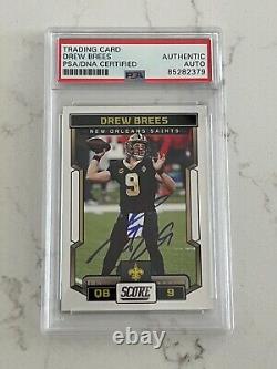 Drew Brees Signed 2023 Score Auto PSA DNA New Orleans Saints #58