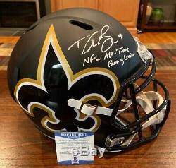 Drew Brees Signed New Orleans Saints AMP Full Size Helmet Passing Leader Beckett