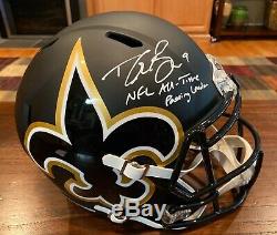 Drew Brees Signed New Orleans Saints AMP Full Size Helmet Passing Leader Beckett