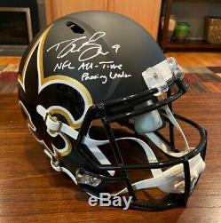 Drew Brees Signed New Orleans Saints AMP Full Size Helmet Passing Leader Beckett