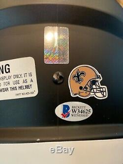 Drew Brees Signed New Orleans Saints AMP Full Size Helmet Passing Leader Beckett