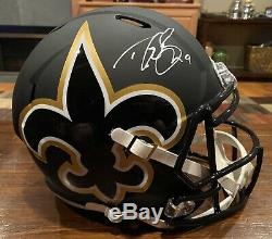 Drew Brees Signed New Orleans Saints Black AMP Full Size Helmet Beckett & GTSM
