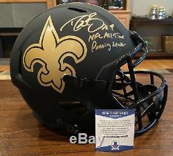 Drew Brees Signed New Orleans Saints Eclipse Helmet Passing Leader Beckett