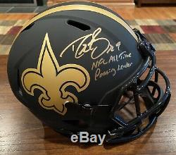 Drew Brees Signed New Orleans Saints Eclipse Helmet Passing Leader Beckett