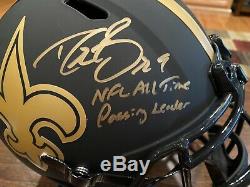 Drew Brees Signed New Orleans Saints Eclipse Helmet Passing Leader Beckett