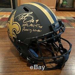 Drew Brees Signed New Orleans Saints Eclipse Helmet Passing Leader Beckett