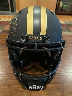 Drew Brees Signed New Orleans Saints Eclipse Helmet Passing Leader Beckett