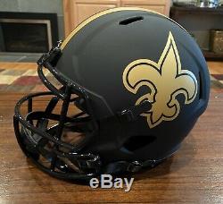 Drew Brees Signed New Orleans Saints Eclipse Helmet Passing Leader Beckett