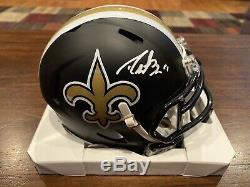 Drew Brees Signed New Orleans Saints Matte Black Mini Helmet Beckett & GTSM