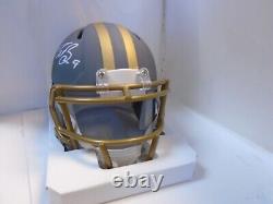 Drew Brees Signed New Orleans Saints Slate Speed Mini Helmet Beckett Auth 9