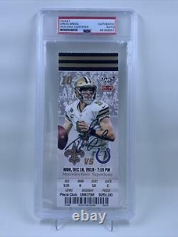 Drew Brees Signed Record Breaking Touchdown Ticket Stub PSA/DNA New Orleans