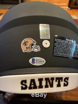 Drew Brees Signed Saints Authentic Black AMP Helmet 500 TD + 70K Pass Yd Beckett