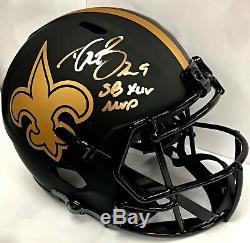 Drew Brees Signed Saints Eclipse Full Size Helmet W Sb XLIV Inscription Bas Coa