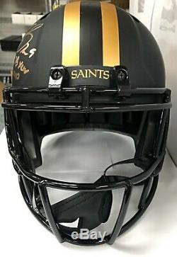 Drew Brees Signed Saints Eclipse Full Size Helmet W Sb XLIV Inscription Bas Coa